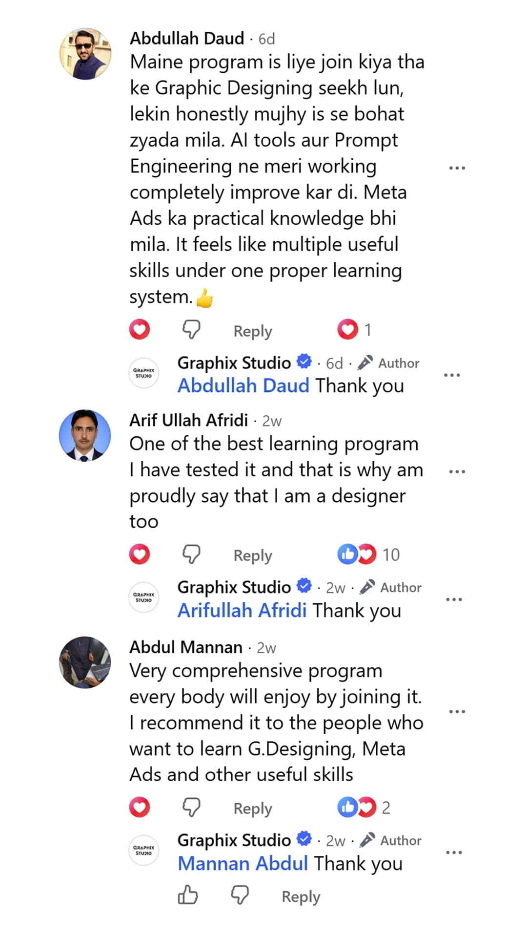 Student review 6: Design client outreach and feedback screenshot